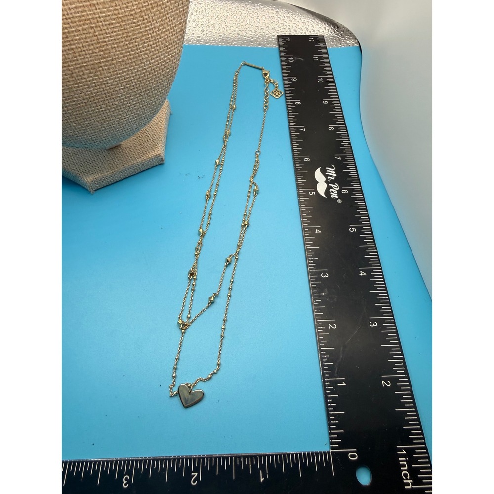 Kendra Scott Ari Heart Multi Strand Necklace Gold Tone Layered Satellite Chain - Picture 5 of 5
